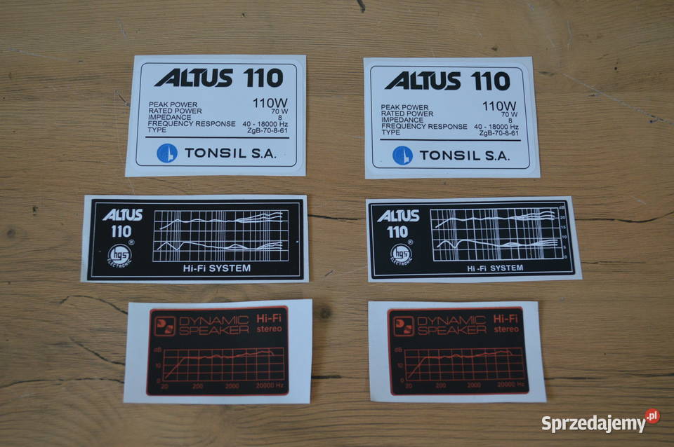 ALTUS 110 Emblematy Naklejki Komplet