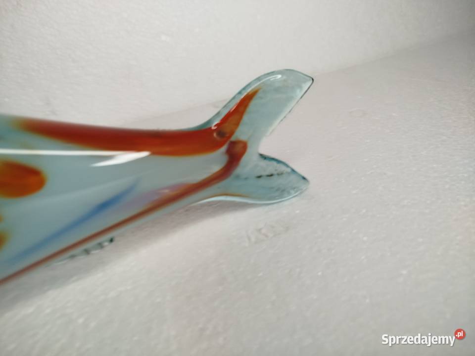 Szklana Rybka PRL uszkodzona Zgierz