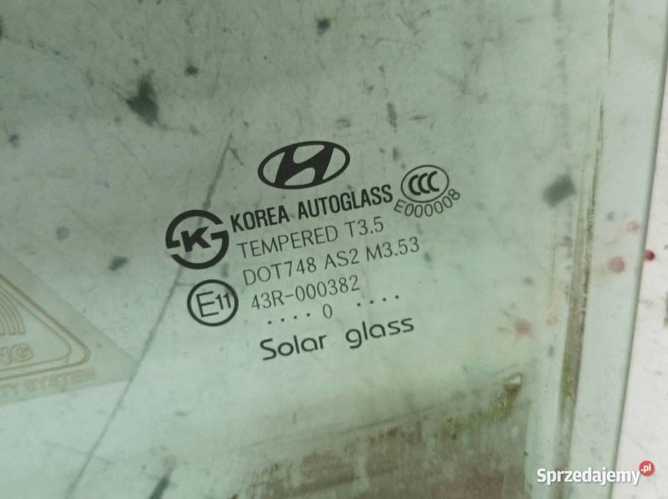 SZYBA DRZWI LEWY PRZÓD 10 R KOREA AUTOGLASS