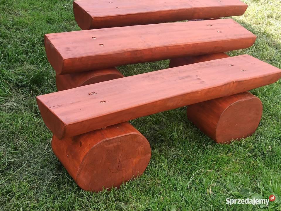 Ławka z bala biesiadna do ogniska