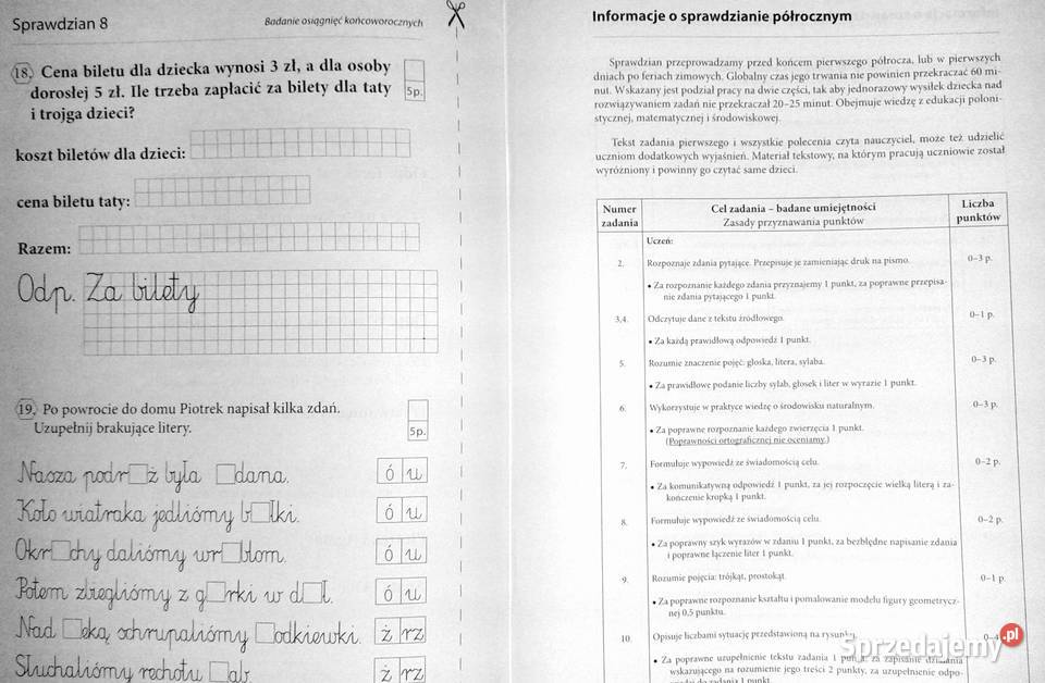 Czy już potrafię Sprawdziany kl 1 Mirosława