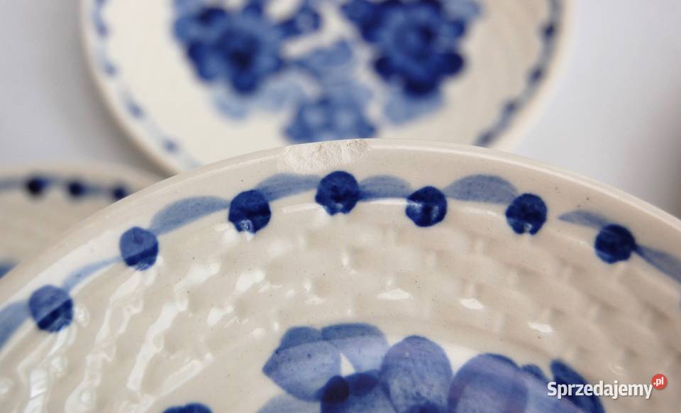 Fajans Koło PRL vintage malowany talerz patera Lublin