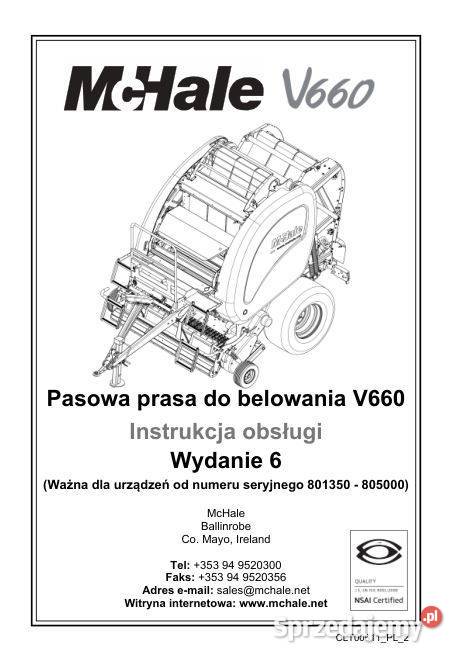 MC HALE V660 instrukcja obsługi Kielce sprzedam