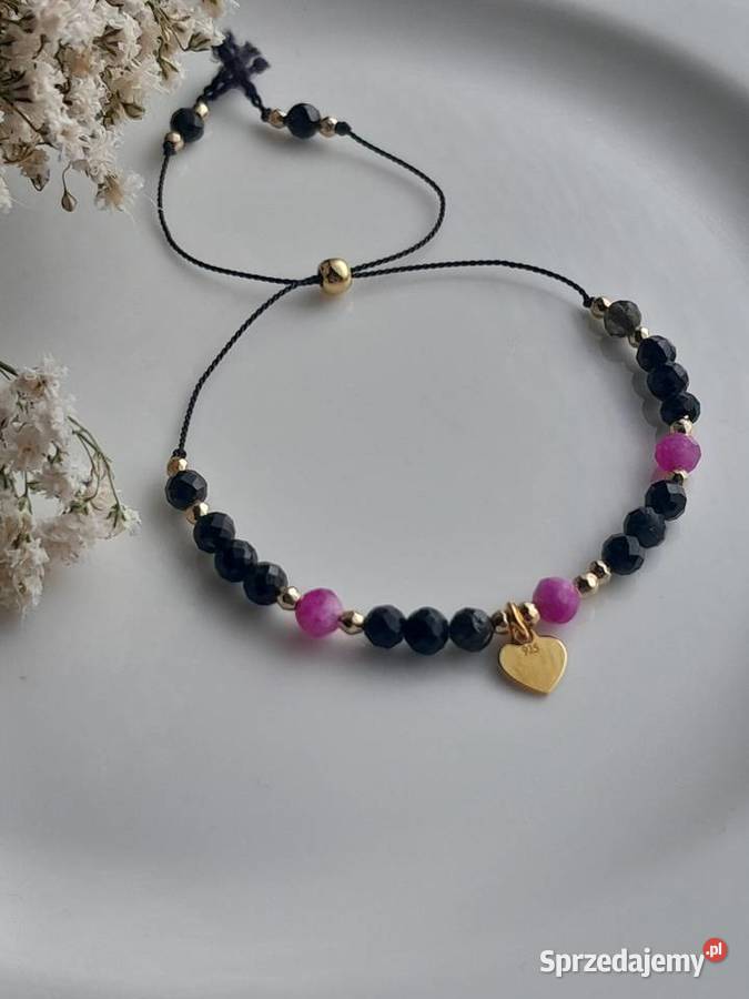 Kamienie naturalne Turmalin Serce Srebro Bieleń