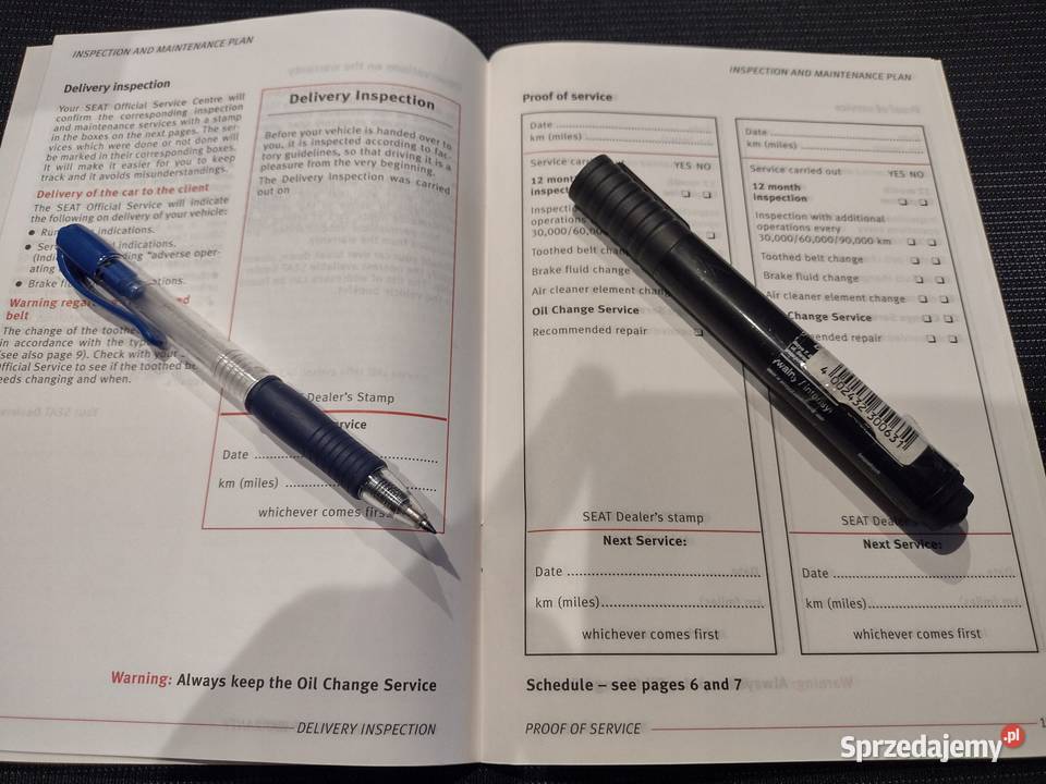 Seat 1999 Książka Gwarancyjna Serwisowa CZYSTA motoryzacja, transport Łódź