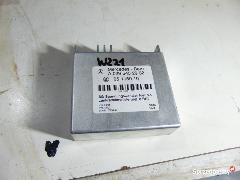 MODUŁ STEROWNIK KOLUMNY W211 A0295452932