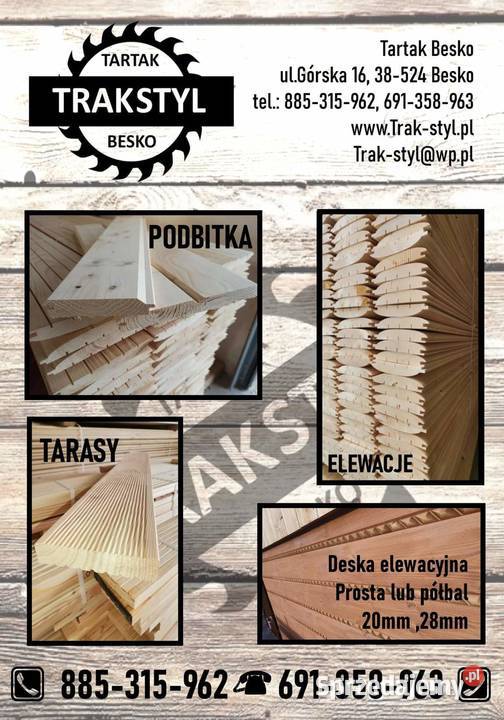Deska elewacyjna podbitka dachowa blazeria Besko