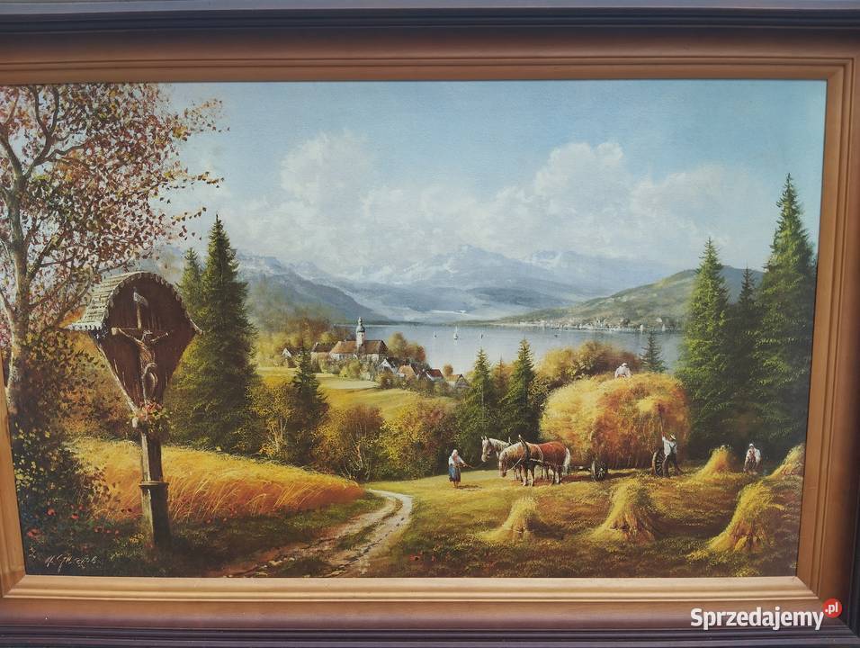 obraz wiejski 90X61 Powidz