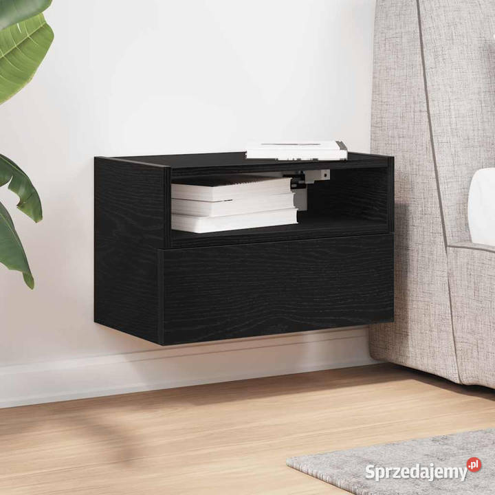Wisząca szafka nocna czarna 45x26x285 WM858598 mazowieckie Warszawa