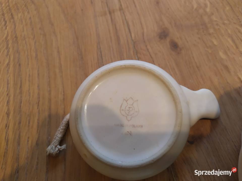 Kominek ceramiczny lampa oliwna biała PRL Stalowa Wola