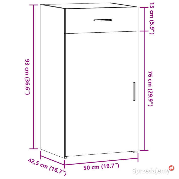 Szafka brązowy dąb 50x425x93 materiał Warszawa sprzedam