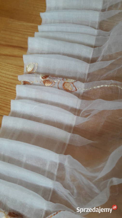 Organza kresz biała haft szer 190 102 wys sprzedam