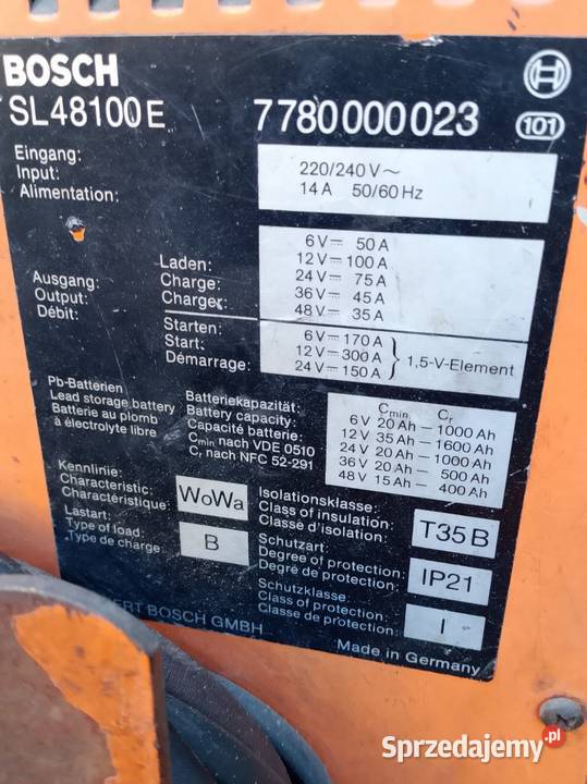 BOSCH SL48100E ładowarka prostownik z rozruchem
