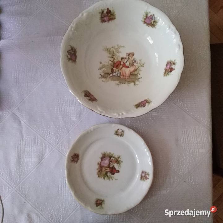 Salaterka z talerzykiem porcelana Wawel PRL Łódź