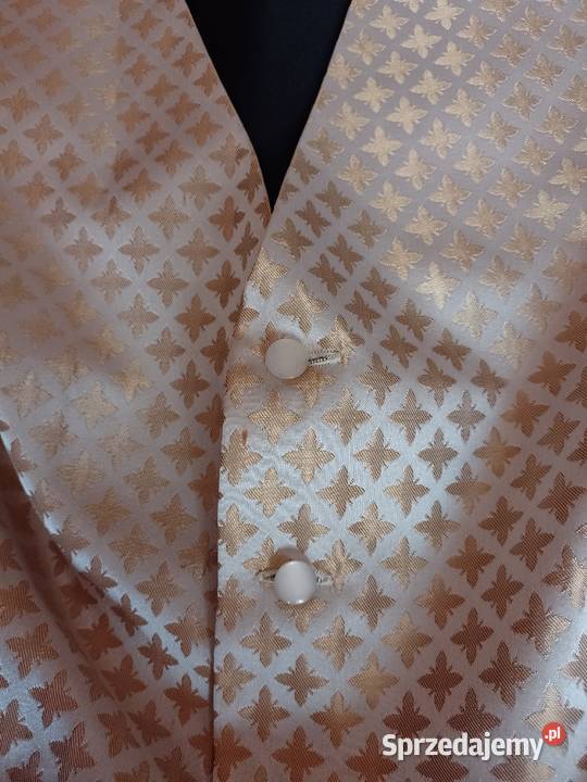 5XL Złota kamizelka garniturowa z poszetką z Rozmiar 4XL Kraków sprzedam