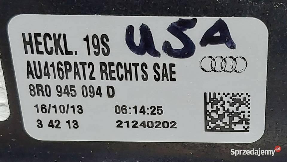 LAMPA TYŁ TYLNA PRAWA LED USA AUDI Q5 LIFT 8R Mielęcin