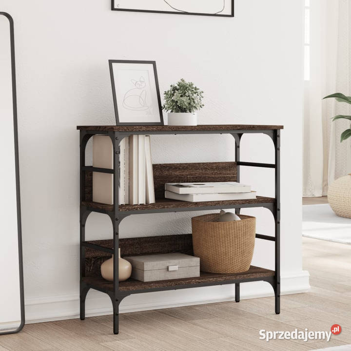 Stolik konsolowy brązowy dąb 75x32x75 WM839057 Stoły Warszawa