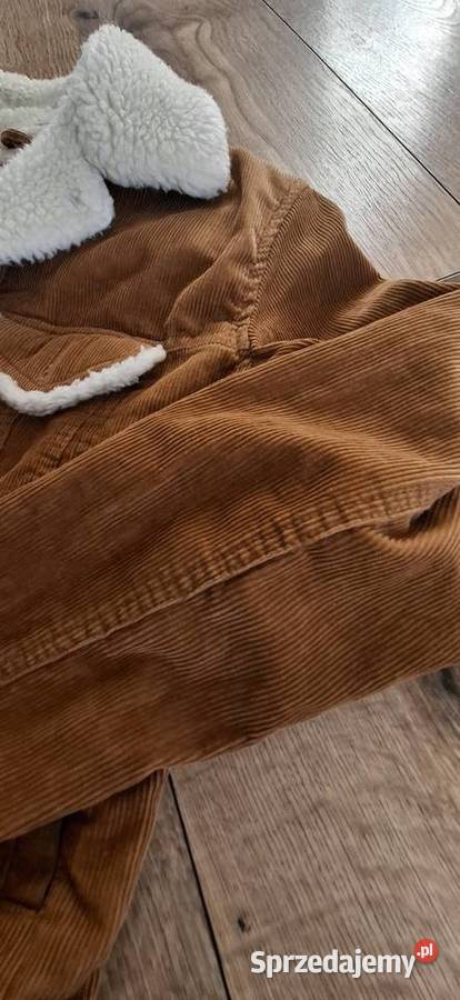 Sztruksowa kurtka brazowa Asos 36 S sherpy brązowy/beżowy