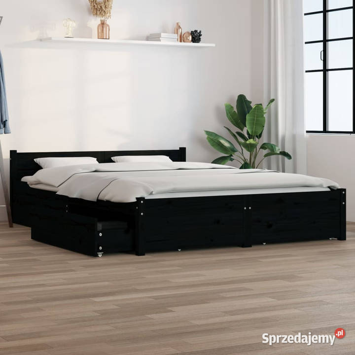 Rama łóżka z szufladami czarna 135x190 WM3103548 mazowieckie Warszawa