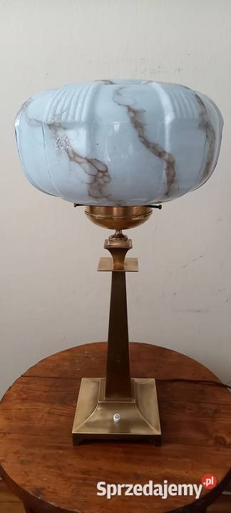 Ładna mosiężna lampa z kloszem Wysyłka Antyki, Sztuka, Kolekcje Skierniewice