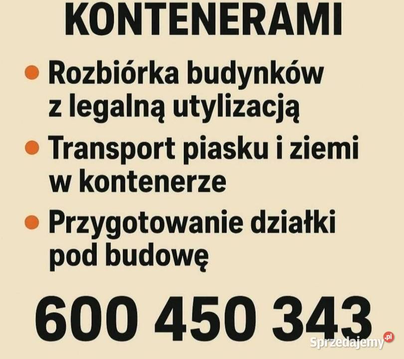 Wywóz ziemi gruzu trawy Rozbiórki i wyburzenia Słubice
