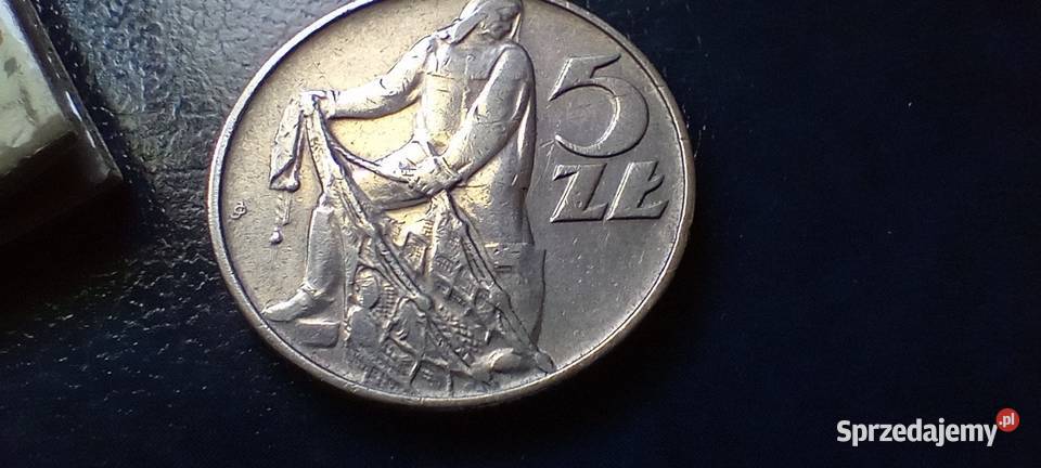 Stare monety 5 złotych 1973 Rybak PRL Polska Lesko