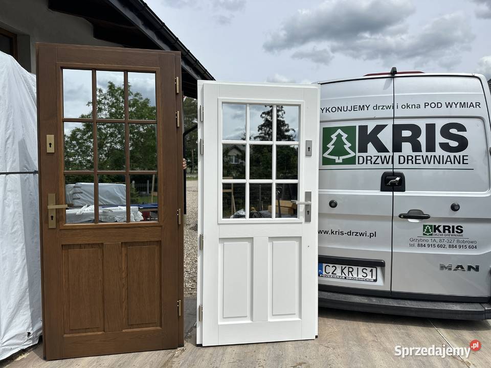 Drzwi wejściowe zewnętrzne drewniane śląskie Bielsko-Biała