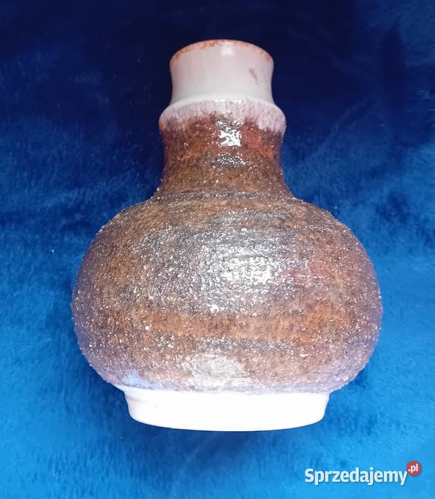 Wazon Fat Lava Strehla DDR Sygnowany 1443 Koźminek