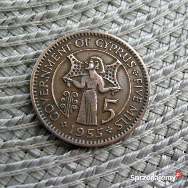 Cypr Brytyjski 5 Mils 1955r Kalisz