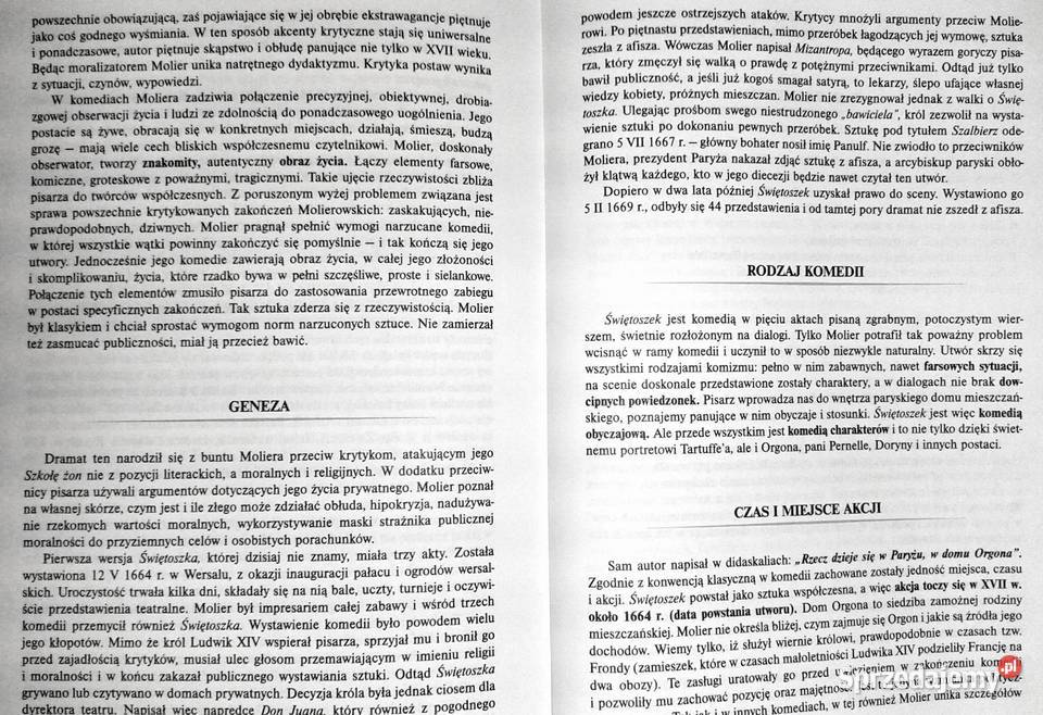 Świętoszek Molier Lektura z opracowaniem Chełm