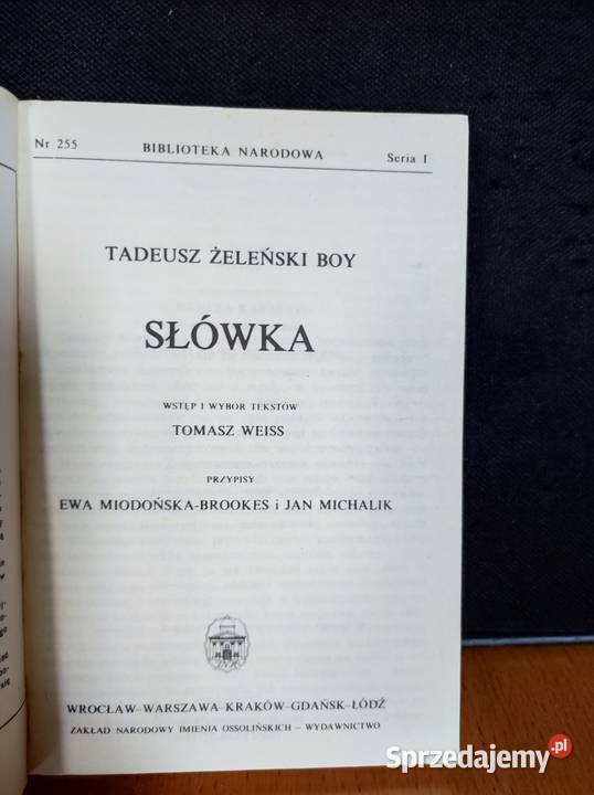Słówka Żeleński Boy 1988 zakład narodowy imienia świętokrzyskie Kielce sprzedam