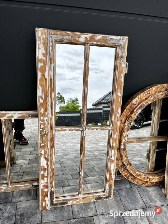 Lustro Stare okno rama okienna retro loft lustro małopolskie Krzyszkowice