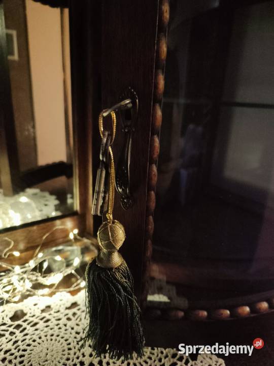 Kredens drewniany przeszklone gablotki lustro 119cm Kredensy i witryny Rzeszów