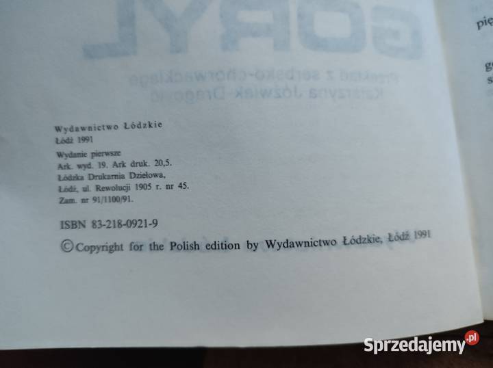 Goryl Duan Savković 1991 Powieść kryminalna Kielce
