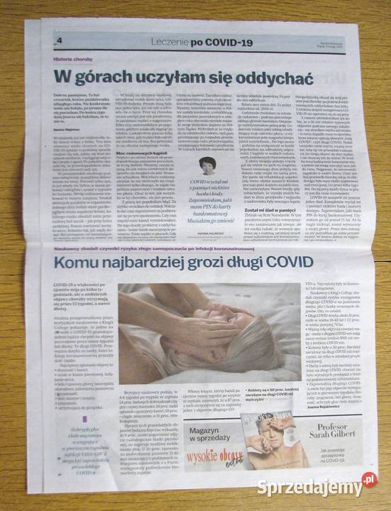 Leczenie COVID19 Gazeta Wyborcza Rok wydania 2021 sprzedam