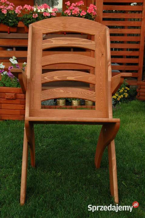 Krzesło ogrodowe drewniane składane tarasowe X