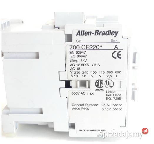 Stycznik z cewką 230V AllenBradley 700CF220 A Rogów sprzedam