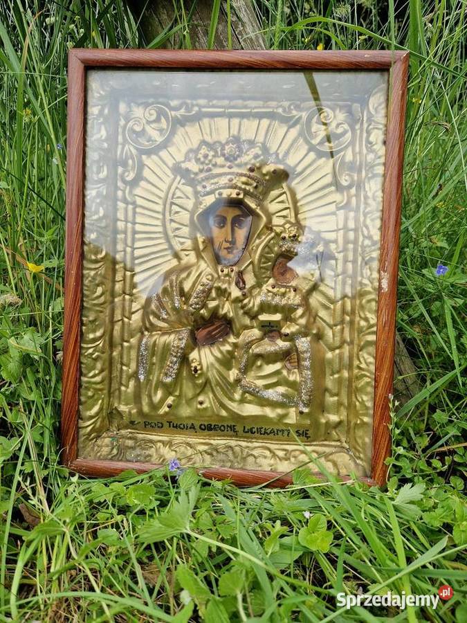 Stary obraz ikona Matki Boskiej Częstochowskiej Dąbrowa Górnicza