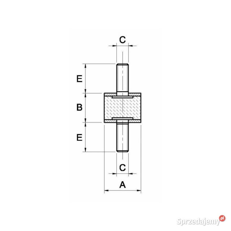 Amortyzator gumowy męskimęski typ A Fi 15x15 mm