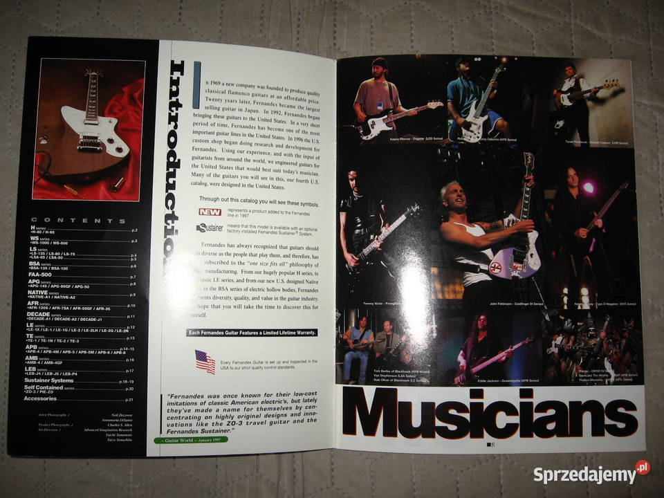 Fernandes Guitars 1997 USA Catalog Kępice