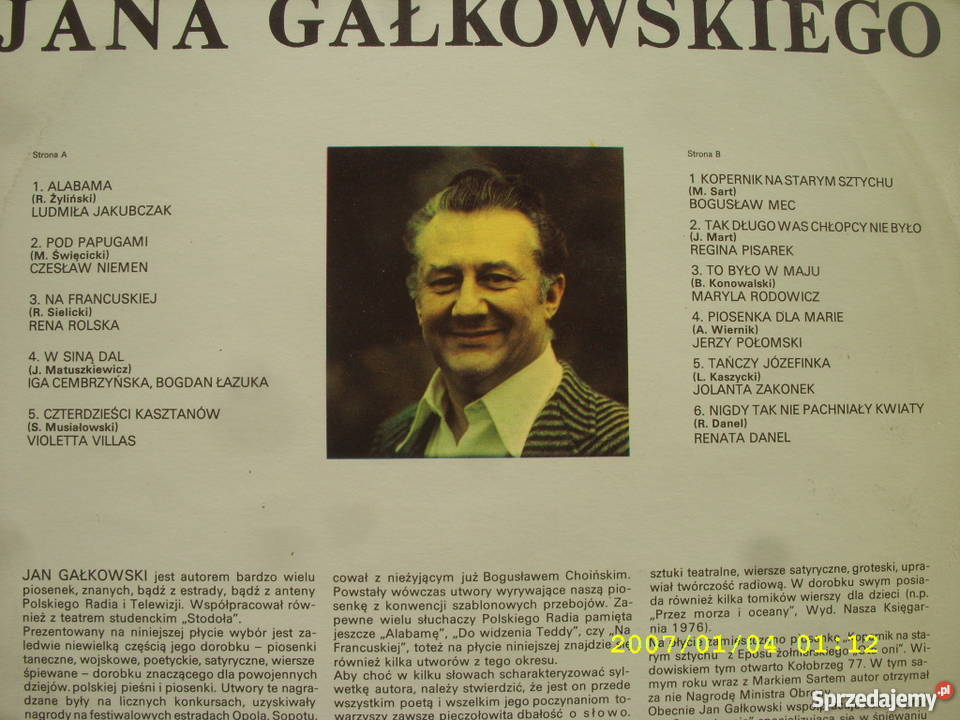 LP skladankaJAN GALKOWSKIPIOSENKI Wołów