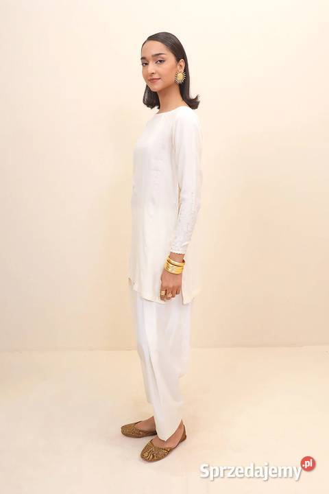 Kremowa bluzka tunika XL 42 wiskoza jedwab Szczecin