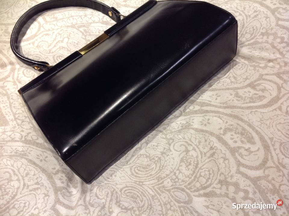 Kuferek Torebka Skórzana Damska Czarna Skóra Nowa Sól