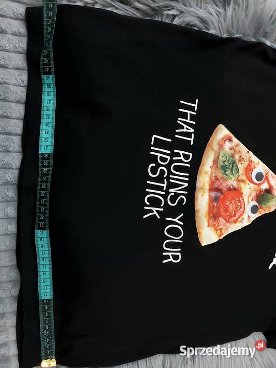 M Sinsay koszulka pizza nowa czarny Braniewo