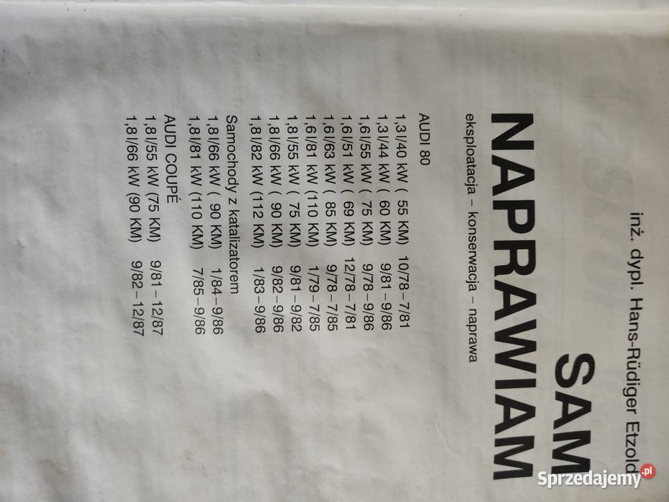 Książka Sam naprawiam Audi 80 Tczew