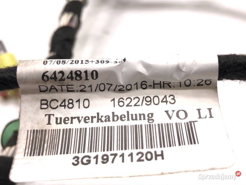 WIĄZKA DRZWI PRZÓD LEWY VW PASSAT B8 3G1971120H