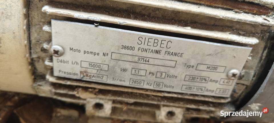 Pompa do kwasów 11 kW Siechnice