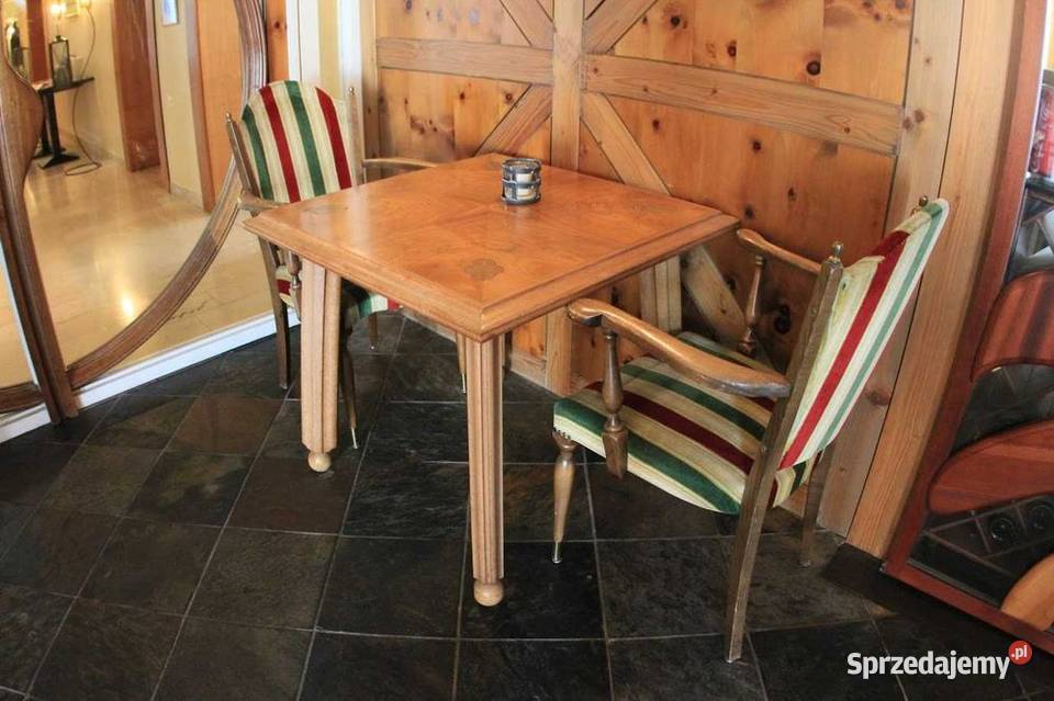 Komplet restauracyjny stół fotele lite drewno 25 Góra
