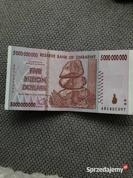 5000000000 Dollars Zimbabwe Wejherowo sprzedam