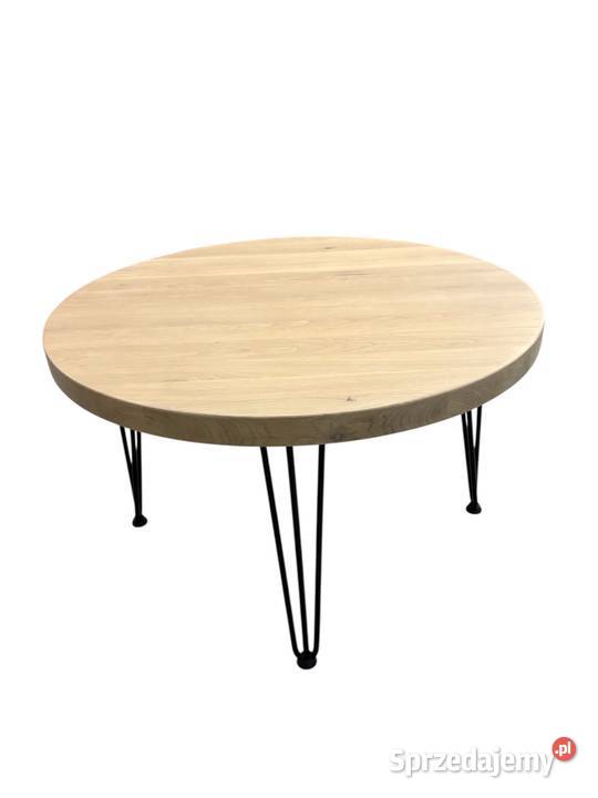 Stolik kawowy dąb bielony średnica 70 wysoki 45 Tomaszów Mazowiecki